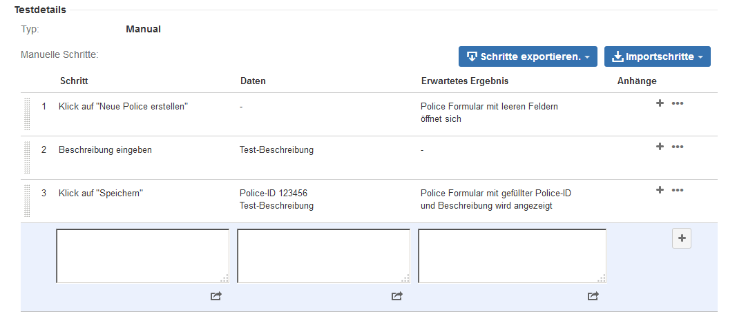 Testschritte