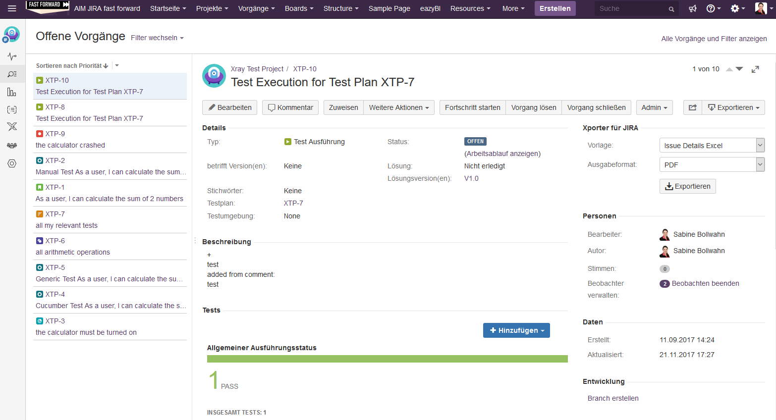 Testmanagement mit Xray